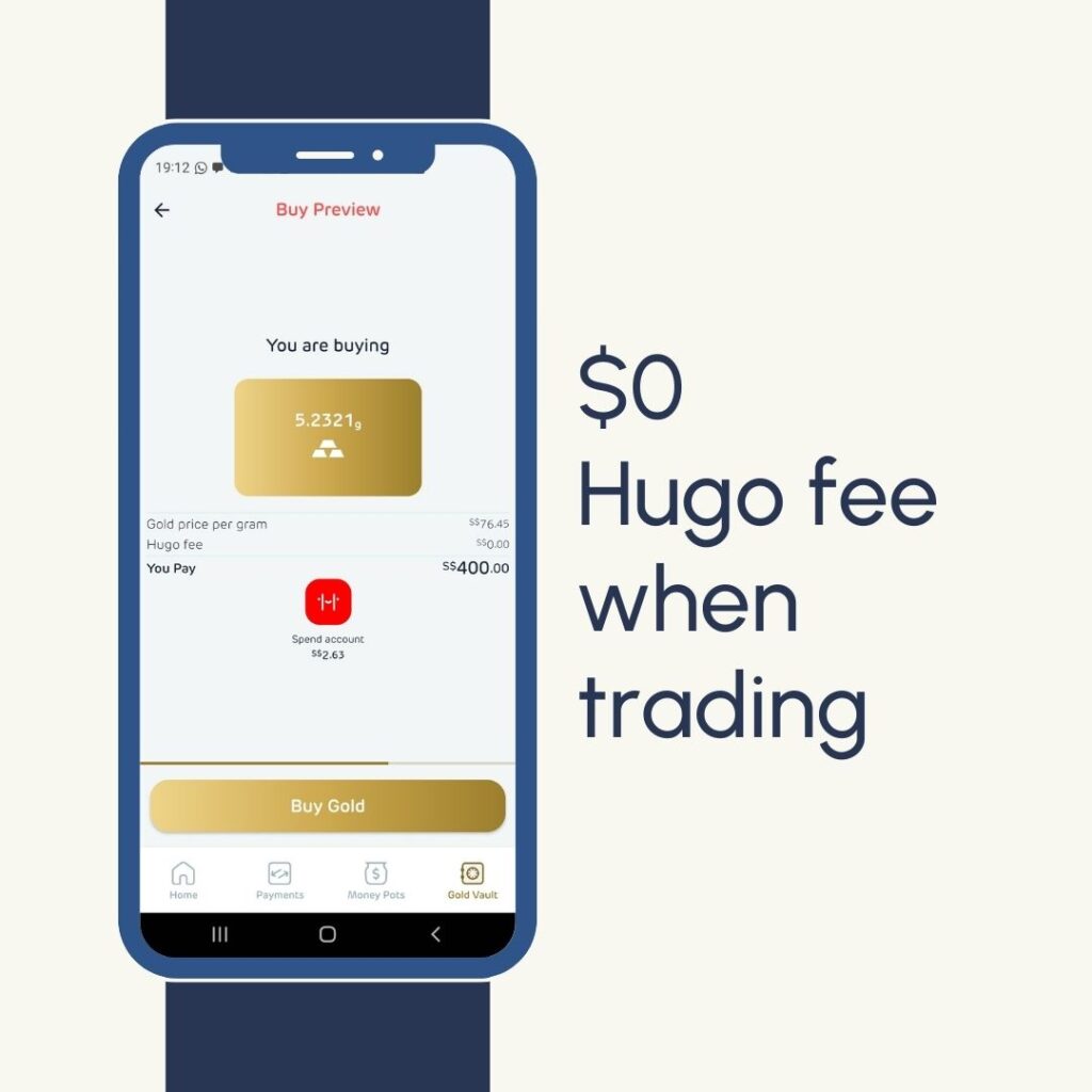 $0 Hugosave fee when trading gold